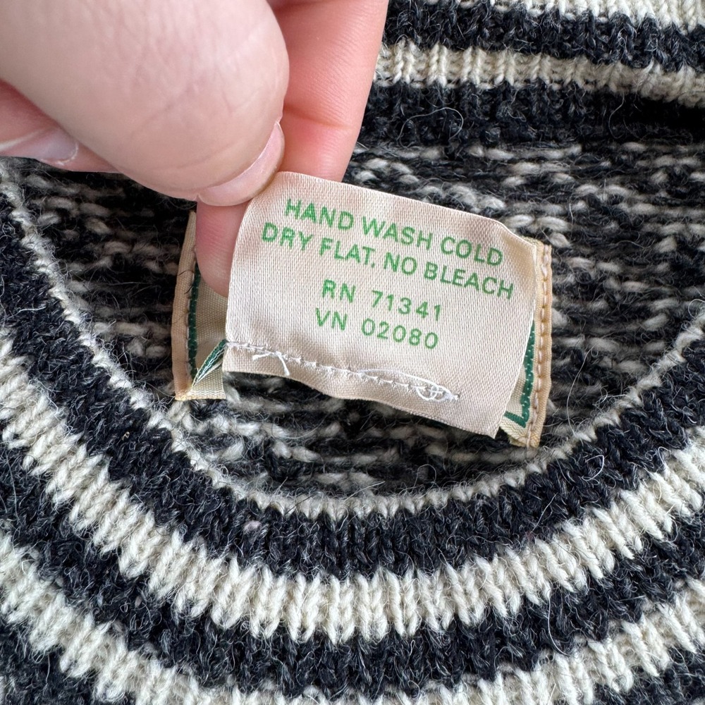 Vintage LL Bean Sweater Mens XLT Birdseye Wool Rayon Crewneck Fisherman Norway - Picture 5 of 12